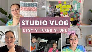 DAY IN THE LIFE OF AN ETSY SHOP OWNER | ETSY STICKER STORE DAY IN THE LIFE | STUDIO VLOG #5