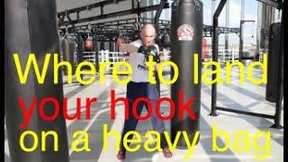 Where to land your hook on a heavy bag