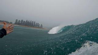 SURFING IN A HURRICANE!! (RAW POV)