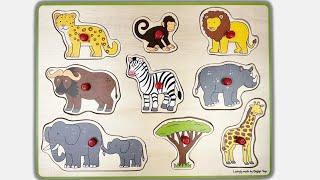 Learn Wild Animal Names | Animal Puzzles | Animal Puzzle | Educational animal Videos for Toddlers