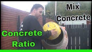 How To Mix Concrete - DIY - demo - drum cement mixer