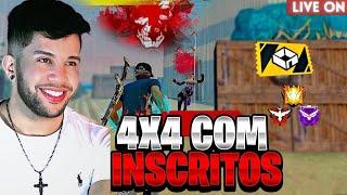 LIVE ON  FREE FIRE AO VIVO | X1 E 4X4 COM INSCRITOS  DOG RICO