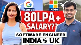 Life of a Software Engineer in India vs UK  | 80LPA+Salary! | Google London | Microsoft India