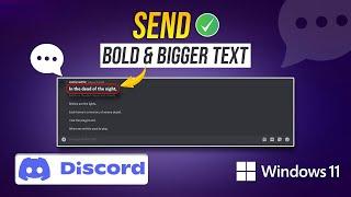 How to Send Bold and Bigger Text in Discord on a PC | Make Text Bigger on Discord