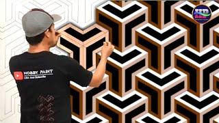 Tutorial Cat Dinding 3D Design Cat Tembok Kreatif 3d Wall painting