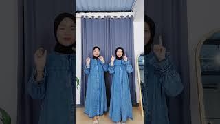 TryOn Gamis Jeans Murah, Siapa sih yang ga naksir  #ootd #fashionstyle #gamis #gamisjeanswanita