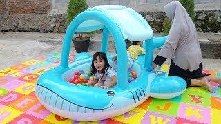 Unboxing Funny Swimming Pool Fish Character - Ball Pit Show In Swimming Pool For Kids