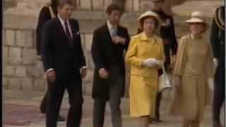 President Reagan at the Arrival Ceremony at Windsor castle, United Kingdom on June 7, 1982