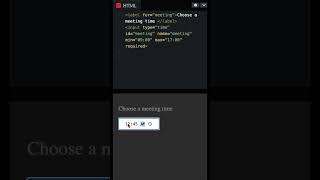 ⏰ HTML "input type="time" Example | Time Picker Tutorial #htmlforms  #htmlandcss  #csstricks