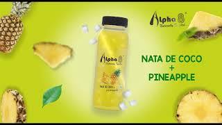 ALPHA 8 Natural Pineapple Juice With Nata De Coco | Real Natural Taste Juice Pineapple ALPHA 8 JUICE