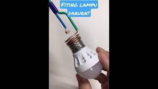 Ide kreatif..!!Fiting lampu sederhana dari barang bekas#shorts #short