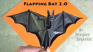 Origami Flapping Bat 2.0  Pull the Tail and it Flaps!