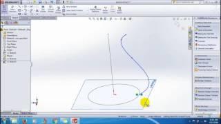 SolidWorks Swept Boss/Base Tutorial_1st Guide Curve Method|SolidWorks Video Tutorials