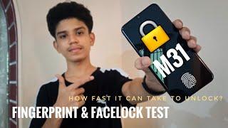 Samsung Galaxy M31 Fingerprint Sensor & Face Unlock Test | How Fast It Can Take To Unlock!!