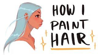 HOW TO PAINT HAIR IN PROCREATE - Digital Painting Tutorial for Hair