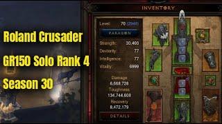 Season 30 Roland Crusader GR150 Solo Rank 4 - Diablo 3