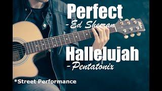 AMAZING Street Performer singing Perfect - Ed Sheeran & Hallelujah - Pentatonix in Helsinki  Street