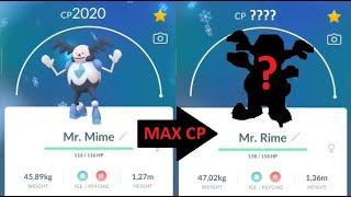 MAX CP Mr Mime evolution into Mr Rime in Pokemon GO !!