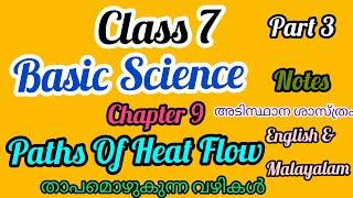 Scert Class 7/Basic Science Chapter 9/Paths Of Heat Flow Part 3/Notes Questions and Answers/PSC Exam