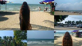 Very long hair ️ Beach day in Bang Saen ️ Voluminous hair 
