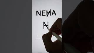 Monogram logo of name NEHA. #calligraphy #logo #logodesign #neha #name #procreate #shorts #viral