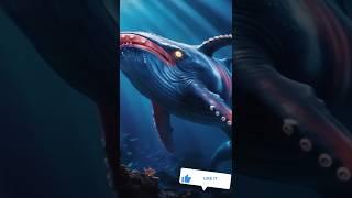 Blue whale  and octopus  hybrid version||🫣 #viralshort #trending #fusion #hybrid #animals