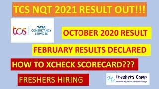 TCS NQT RESULTS 2021 | FEBRUARY TCS NQT SCORECARD |TCS Hiring | Freshers Jobs | OCTOBER RESULT 2020