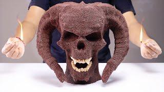 Demon Skull Matches Art Chain Reaction Experiment