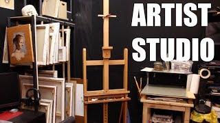 Oil Painting and Drawing Studio Tour - A Great Way to Set Up an Artist Studio in a Small Room