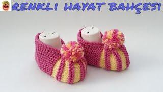 Karpuz Dilimi Çocuk Patik Modeli (4- 5 YAŞ) Baby Booties -  Örgü Dantel Oya El İşi