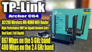 TP-Link Archer C64 Wireless Router | 867 Mbps on the 5 GHz band 400 Mbps on the 2.4 GHz band | UNBOX