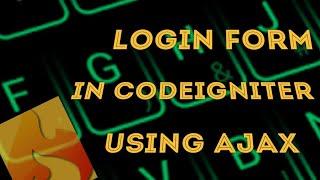 Login form in codeigniter using ajax and jquery