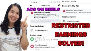 RESTRICTED EARNINGS SA FACEBOOK REELS DAHIL SA UNORIGINAL VIOLATION.ANO ANG DAPAT GAWIN?TIPS!