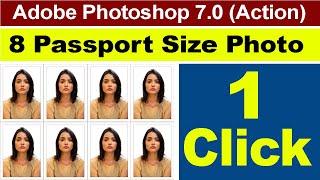 1 CLICK 8 PASSPORT SIZE PHOTO IN PHOTOSHOP |ACTION FREE DOWNLOAD