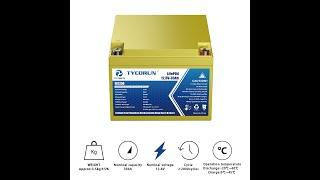 Tycorun 12V 30Ah Lithium iron Deep cycle Lifepo4 Rechargeable Battery