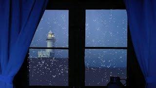  Heavy Storm and Rain Hitting Your Bedroom Window. High Quality Rainstorm Atmosphere Sleep Video