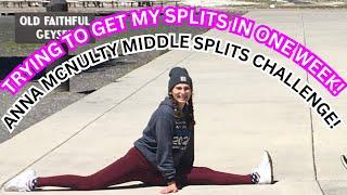 SPLITS IN A WEEK?! *Anna McNulty middle splits challenge*