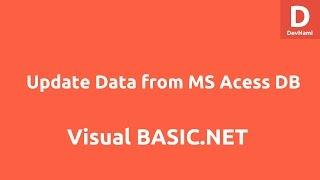 Update Data from VB.net to MS Access Database Table