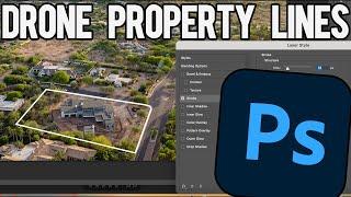 How to add a property line to drone photos in Photoshop 2022