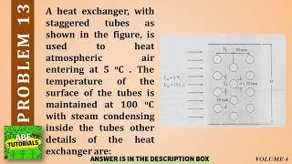 A heat exchanger, with staggered tubes as shown in the figure, is used to heat atmospheric air enter