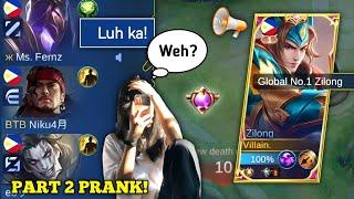 PART2 WORST PRANK| NATULALA YUNG BABAE SA TOP 1 GLOBAL ZILONG KO - MLBB