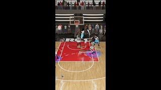 i knocked out a defender by dunking him so hard with the 7'2 glitchy glass nba 2k23 #shorts