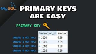 MySQL: PRIMARY KEYS are easy