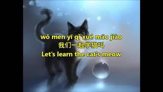 Xue Mao Jiao 学猫叫 - Pinyin lyrics with English translation = Xiao Panpan 小潘潘 & Xiao Fengfeng 小峰峰