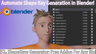 How to Generate All The 52 Shape Keys Easily with Free Blender Addon