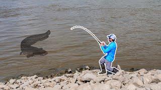 I Caught a MONSTER Catfish at This NEW Spot!!! - The Hunt for a 100LB CATFISH!!