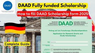 How to fill DAAD Scholarship application form 2025| How to apply for DAAD scholarship, Germany