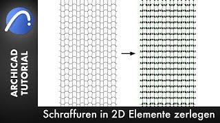 Schraffur in 2D-Elemente zerlegen - ARCHICAD 24 [Tutorial Deutsch]