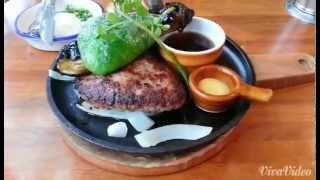 Japanese Hamburg steak lunch with obachan (grandma) 