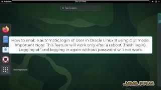 How to enable automatic login to user in Oracle Linux 8